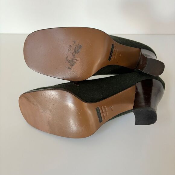 Dolce & Gabbana Green Wool Loafer Heels w/Toggle Buttons Sz 40 - Picture 10 of 10